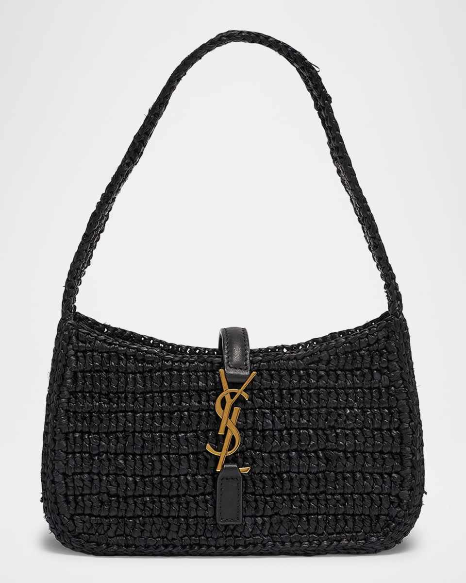 Le 5 A 7 Mini YSL Shoulder Bag in Raffia